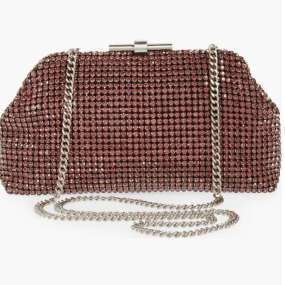 Reiss Adaline Crystal Embellished Clutch in Bronze Orange (NWT) - Picture 10 of 12